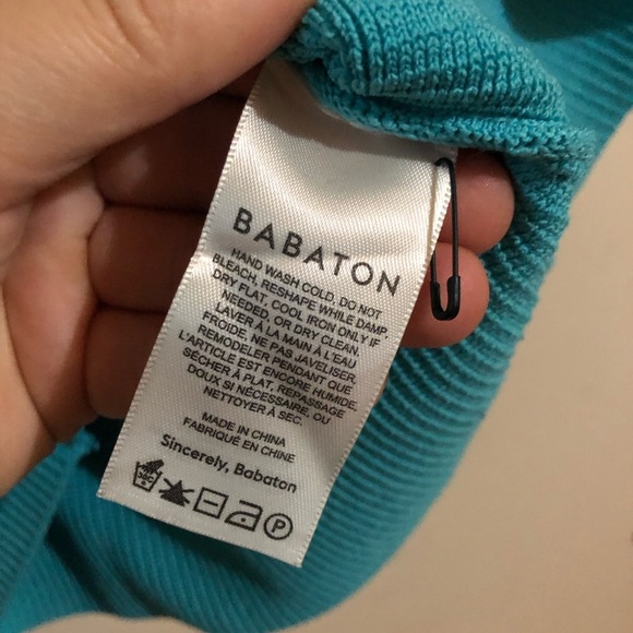 ♦️ BABATON | Turquoise Sculpt Knit Racer Dress - Picture 4 of 4